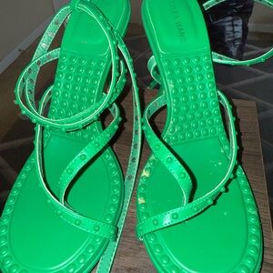 Alea Wang Vibrant Green Strappy Sandals
